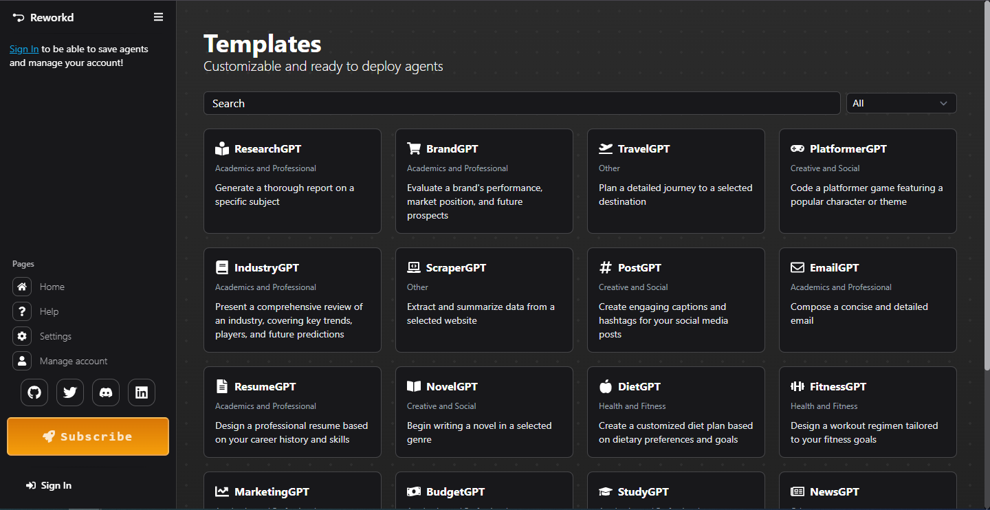 Reworkd Templates